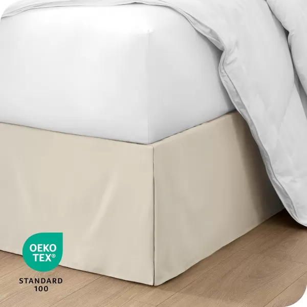 Bare Home Kids Twin Bed Skirt  15Inch Tailored Drop Easy Fit  Bed Skirt for Twin Beds  Center ampamp Corner Pleats Twin Black10  Sand