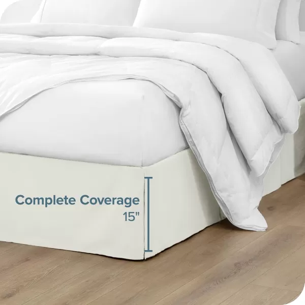 Bare Home Kids Twin Bed Skirt  15Inch Tailored Drop Easy Fit  Bed Skirt for Twin Beds  Center ampamp Corner Pleats Twin Black11  Cream