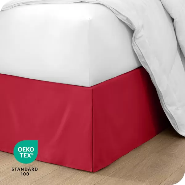 Bare Home Kids Twin Bed Skirt  15Inch Tailored Drop Easy Fit  Bed Skirt for Twin Beds  Center ampamp Corner Pleats Twin Black13  Red