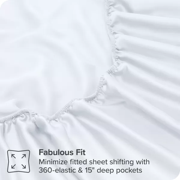 Bare Home Lyocell Tencel Sheet Set  Queen Size  4 Piece Set  Derived from Eucalyptus  AllSeason  Ultra Soft  Deep Pocket Queen White01  White