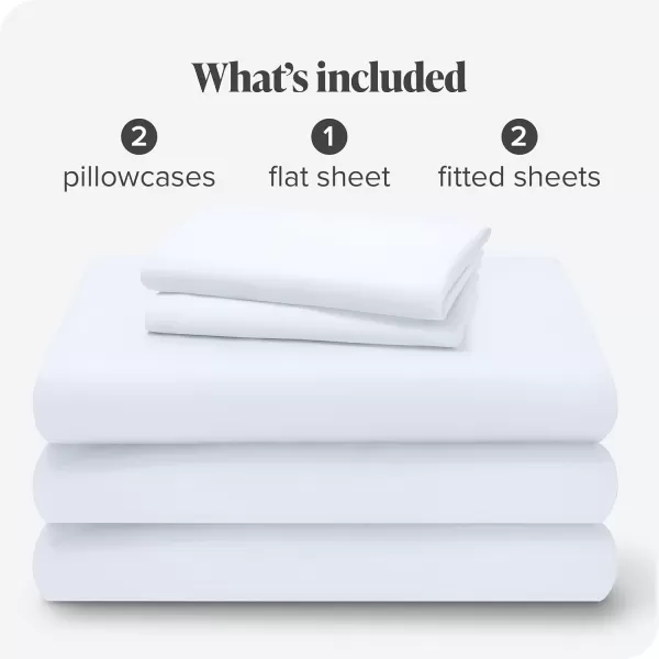 Bare Home Lyocell Tencel Sheet Set  Queen Size  4 Piece Set  Derived from Eucalyptus  AllSeason  Ultra Soft  Deep Pocket Queen White01  White
