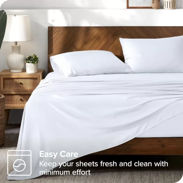 Bare Home Lyocell Tencel Sheet Set  Queen Size  4 Piece Set  Derived from Eucalyptus  AllSeason  Ultra Soft  Deep Pocket Queen White01  White