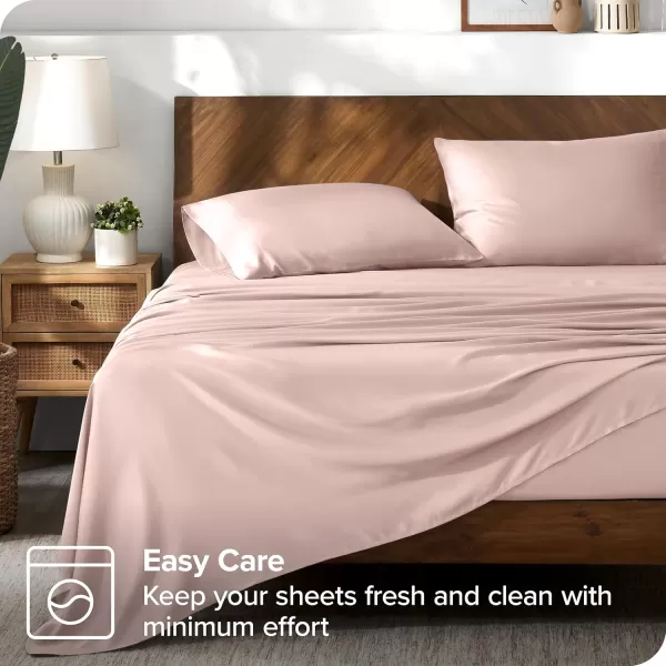 Bare Home Lyocell Tencel Sheet Set  Queen Size  4 Piece Set  Derived from Eucalyptus  AllSeason  Ultra Soft  Deep Pocket Queen White07  Blush