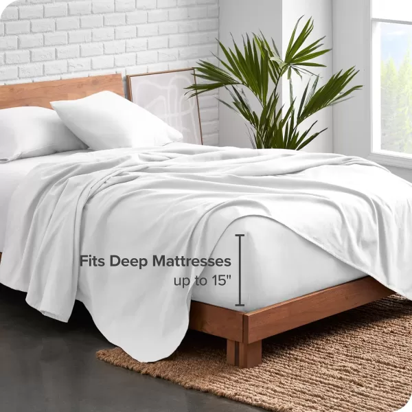 Bare Home Organic Cotton Flannel Sheet Set  Queen Size  100 Cotton  Double Brushed for Extra Softness ampamp Comfort  Warm Cozy and Durable  Breathable  Bed Sheets Queen Light Grey01  White