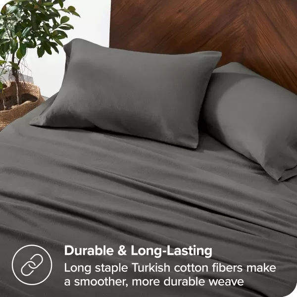 Bare Home Organic Cotton Flannel Sheet Set  Queen Size  100 Cotton  Double Brushed for Extra Softness ampamp Comfort  Warm Cozy and Durable  Breathable  Bed Sheets Queen Light Grey02  Grey