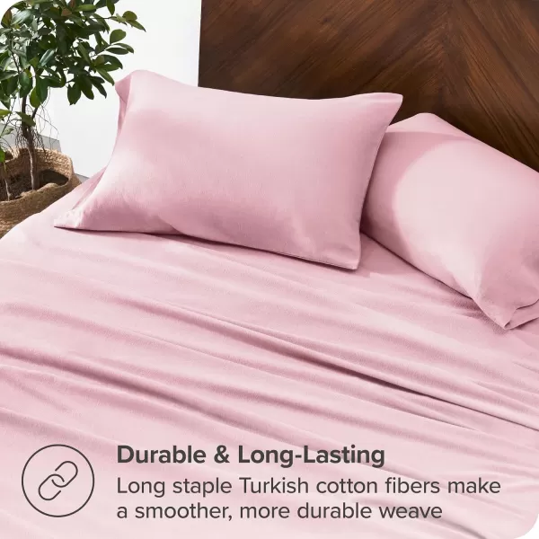 Bare Home Organic Cotton Flannel Sheet Set  Queen Size  100 Cotton  Double Brushed for Extra Softness ampamp Comfort  Warm Cozy and Durable  Breathable  Bed Sheets Queen Light Grey14  Light Pink