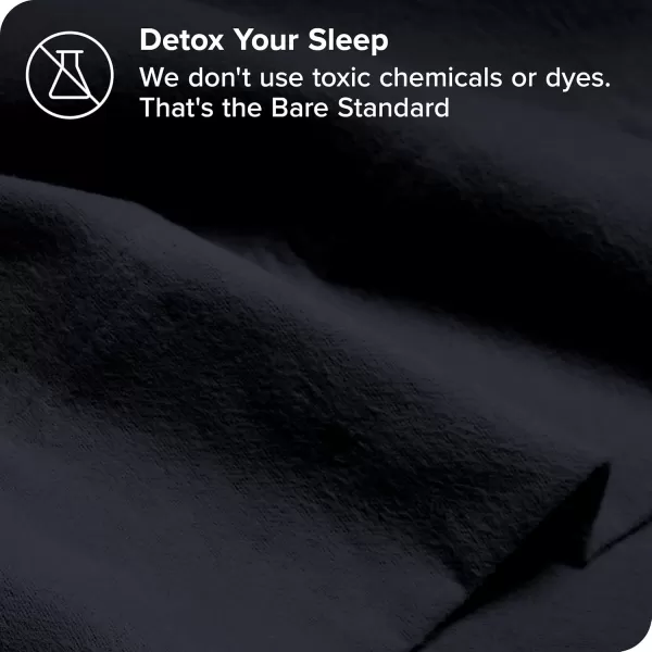 Bare Home Organic Cotton Flannel Sheet Set  Queen Size  100 Cotton  Double Brushed for Extra Softness ampamp Comfort  Warm Cozy and Durable  Breathable  Bed Sheets Queen Light Grey05  Midnight Blue