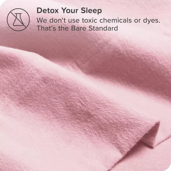 Bare Home Organic Cotton Flannel Sheet Set  Queen Size  100 Cotton  Double Brushed for Extra Softness ampamp Comfort  Warm Cozy and Durable  Breathable  Bed Sheets Queen Light Grey14  Light Pink