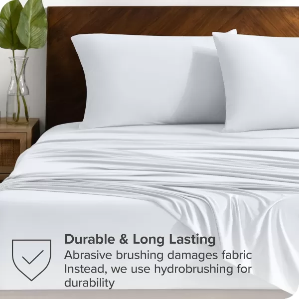 Bare Home Premium Microfiber Stretch Knit Sheet Set 4Way Stretch Bed Sheets Cooling ampamp Breathable Stretch Fitted Sheet Stretch Flat Sheet Stretch Envelope Pillowcases King Light Grey01  White