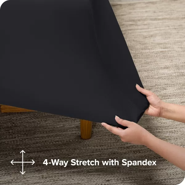 Bare Home Premium Microfiber Stretch Knit Sheet Set 4Way Stretch Bed Sheets Cooling ampamp Breathable Stretch Fitted Sheet Stretch Flat Sheet Stretch Envelope Pillowcases King Light Grey02  Black