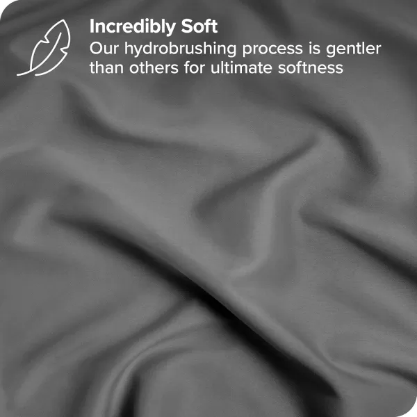 Bare Home Premium Microfiber Stretch Knit Sheet Set 4Way Stretch Bed Sheets Cooling ampamp Breathable Stretch Fitted Sheet Stretch Flat Sheet Stretch Envelope Pillowcases King Light Grey03  Grey