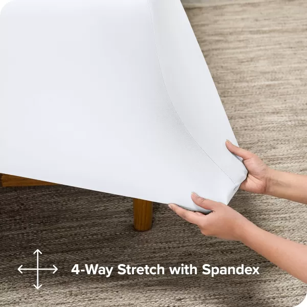 Bare Home Premium Microfiber Stretch Knit Sheet Set 4Way Stretch Bed Sheets Cooling ampamp Breathable Stretch Fitted Sheet Stretch Flat Sheet Stretch Envelope Pillowcases King Light Grey01  White