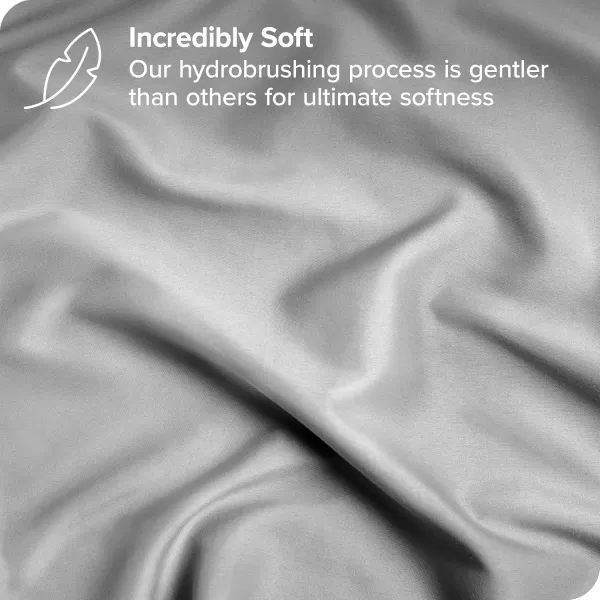 Bare Home Premium Microfiber Stretch Knit Sheet Set 4Way Stretch Bed Sheets Cooling ampamp Breathable Stretch Fitted Sheet Stretch Flat Sheet Stretch Envelope Pillowcases King Light Grey04  Light Grey