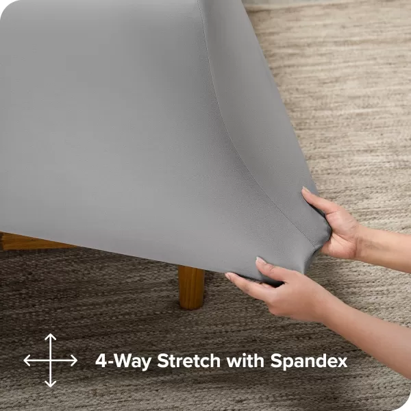 Bare Home Premium Microfiber Stretch Knit Sheet Set 4Way Stretch Bed Sheets Cooling ampamp Breathable Stretch Fitted Sheet Stretch Flat Sheet Stretch Envelope Pillowcases King Light Grey04  Light Grey