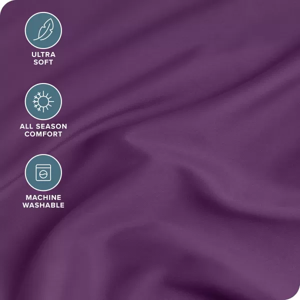 Bare Home Queen Fitted Sheet  Extra Deep Pocket Fitted Sheet  Premium 1800 Microfiber  UltraSoft Wrinkle Free  Queen Deep Pocket Bottom Sheets Queen  11quot to 22quot Pocket Grey10  Plum