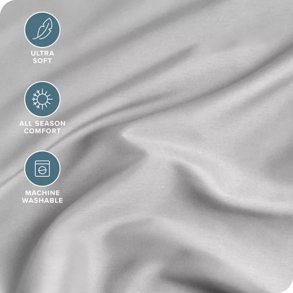 Bare Home Queen Fitted Sheet  Extra Deep Pocket Fitted Sheet  Premium 1800 Microfiber  UltraSoft Wrinkle Free  Queen Deep Pocket Bottom Sheets Queen  11quot to 22quot Pocket Grey04  Light Grey