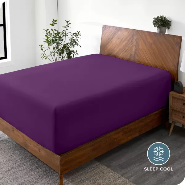 Bare Home Queen Fitted Sheet  Extra Deep Pocket Fitted Sheet  Premium 1800 Microfiber  UltraSoft Wrinkle Free  Queen Deep Pocket Bottom Sheets Queen  11quot to 22quot Pocket Grey10  Plum