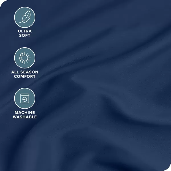 Bare Home Queen Fitted Sheet  Extra Deep Pocket Fitted Sheet  Premium 1800 Microfiber  UltraSoft Wrinkle Free  Queen Deep Pocket Bottom Sheets Queen  11quot to 22quot Pocket Grey06  Dark Blue