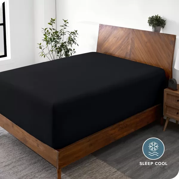 Bare Home Queen Fitted Sheet  Extra Deep Pocket Fitted Sheet  Premium 1800 Microfiber  UltraSoft Wrinkle Free  Queen Deep Pocket Bottom Sheets Queen  11quot to 22quot Pocket Grey02  Black