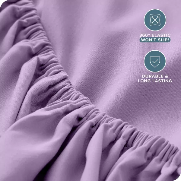 Bare Home Queen Fitted Sheet  Extra Deep Pocket Fitted Sheet  Premium 1800 Microfiber  UltraSoft Wrinkle Free  Queen Deep Pocket Bottom Sheets Queen  11quot to 22quot Pocket Grey11  Lavender