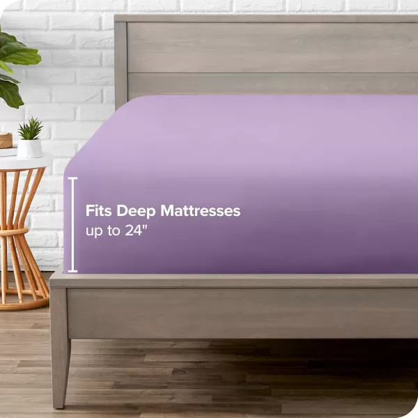 Bare Home Queen Fitted Sheet  Extra Deep Pocket Fitted Sheet  Premium 1800 Microfiber  UltraSoft Wrinkle Free  Queen Deep Pocket Bottom Sheets Queen  11quot to 22quot Pocket Grey11  Lavender