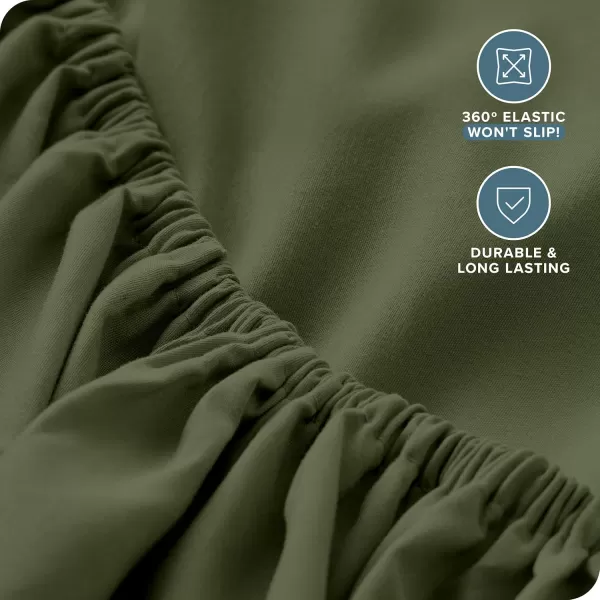 Bare Home Queen Fitted Sheet  Extra Deep Pocket Fitted Sheet  Premium 1800 Microfiber  UltraSoft Wrinkle Free  Queen Deep Pocket Bottom Sheets Queen  11quot to 22quot Pocket Grey15  Cypress