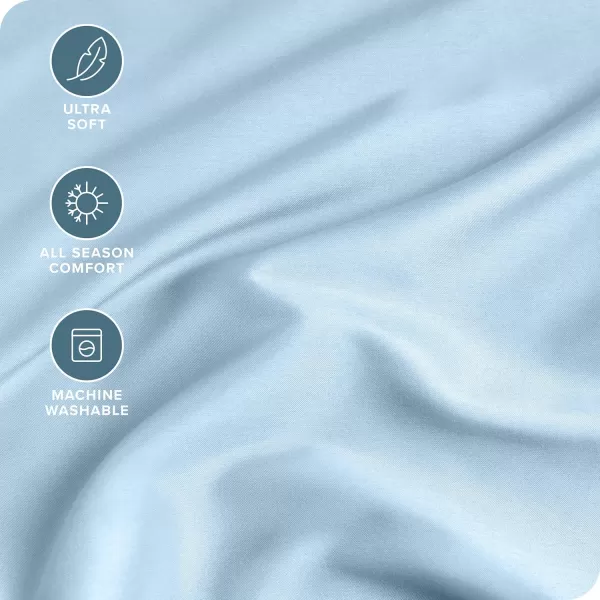 Bare Home Queen Fitted Sheet  Extra Deep Pocket Fitted Sheet  Premium 1800 Microfiber  UltraSoft Wrinkle Free  Queen Deep Pocket Bottom Sheets Queen  11quot to 22quot Pocket Grey07  Light Blue