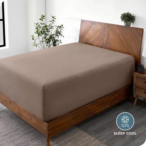Bare Home Queen Fitted Sheet  Extra Deep Pocket Fitted Sheet  Premium 1800 Microfiber  UltraSoft Wrinkle Free  Queen Deep Pocket Bottom Sheets Queen  11quot to 22quot Pocket Grey09  Taupe