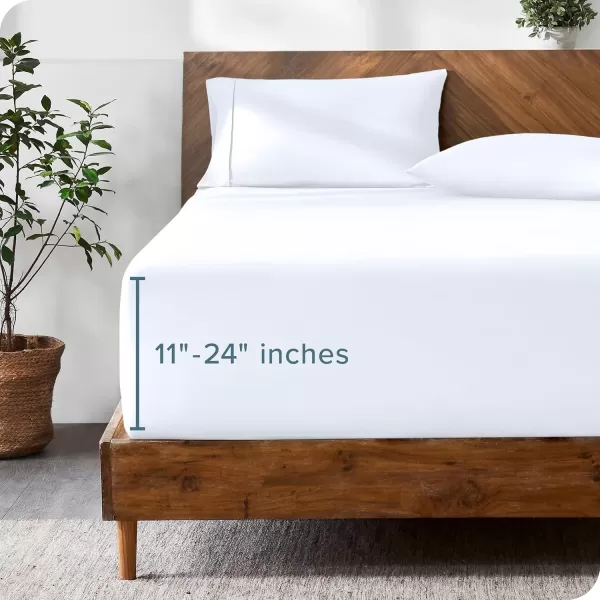 Bare Home Queen Fitted Sheet  Extra Deep Pocket Fitted Sheet  Premium 1800 Microfiber  UltraSoft Wrinkle Free  Queen Deep Pocket Bottom Sheets Queen  11quot to 22quot Pocket Grey01  White
