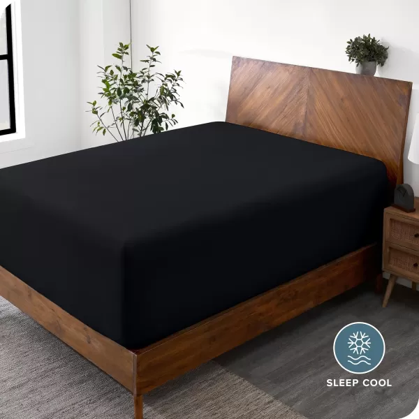 Bare Home Queen Fitted Sheet  Extra Deep Pocket Fitted Sheet  Premium 1800 Microfiber  UltraSoft Wrinkle Free  Queen Deep Pocket Bottom Sheets Queen  11quot to 22quot Pocket Grey02  Black