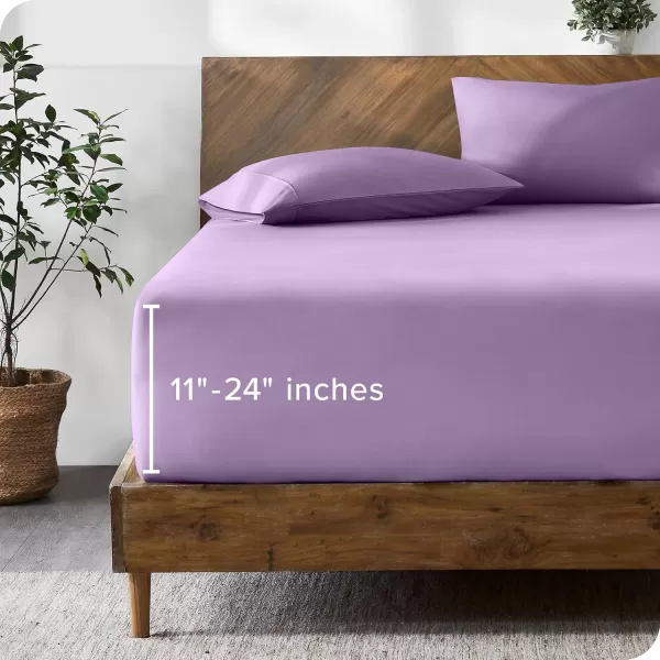 Bare Home Queen Fitted Sheet  Extra Deep Pocket Fitted Sheet  Premium 1800 Microfiber  UltraSoft Wrinkle Free  Queen Deep Pocket Bottom Sheets Queen  11quot to 22quot Pocket Grey11  Lavender