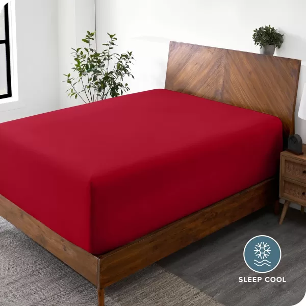 Bare Home Queen Fitted Sheet  Extra Deep Pocket Fitted Sheet  Premium 1800 Microfiber  UltraSoft Wrinkle Free  Queen Deep Pocket Bottom Sheets Queen  11quot to 22quot Pocket Grey12 Red
