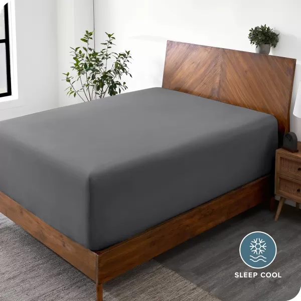 Bare Home Queen Fitted Sheet  Extra Deep Pocket Fitted Sheet  Premium 1800 Microfiber  UltraSoft Wrinkle Free  Queen Deep Pocket Bottom Sheets Queen  11quot to 22quot Pocket Grey03  Grey