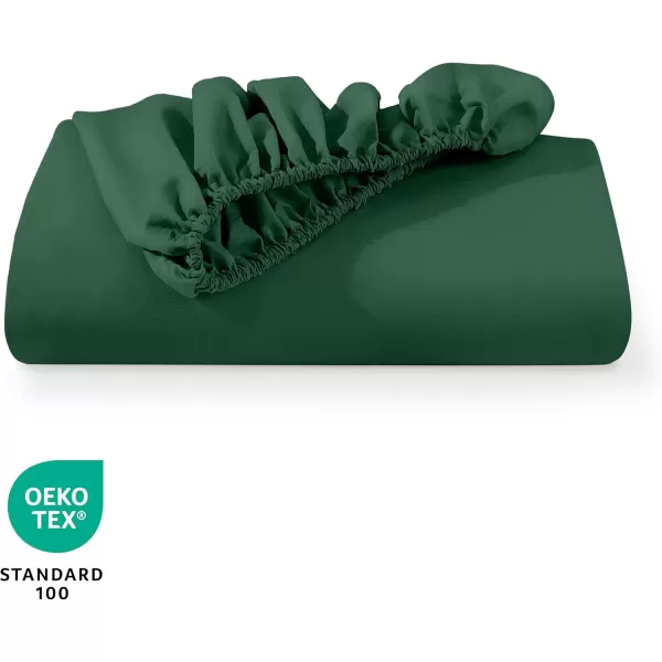 Bare Home Queen Fitted Sheet  Extra Deep Pocket Fitted Sheet  Premium 1800 Microfiber  UltraSoft Wrinkle Free  Queen Deep Pocket Bottom Sheets Queen  11quot to 22quot Pocket Grey14  Forest Green