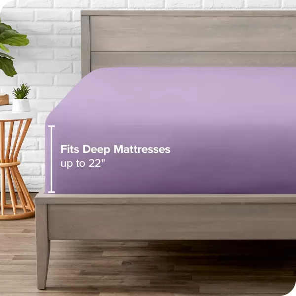 Bare Home Queen Fitted Sheet  Extra Deep Pocket Fitted Sheet  Premium 1800 Microfiber  UltraSoft Wrinkle Free  Queen Deep Pocket Bottom Sheets Queen  11quot to 22quot Pocket Grey11  Lavender