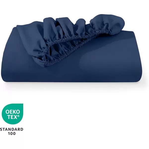 Bare Home Queen Fitted Sheet  Extra Deep Pocket Fitted Sheet  Premium 1800 Microfiber  UltraSoft Wrinkle Free  Queen Deep Pocket Bottom Sheets Queen  11quot to 22quot Pocket Grey06  Dark Blue