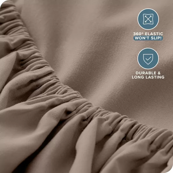 Bare Home Queen Sheet Set  22quot Deep Pockets  Luxury 1800 UltraSoft Microfiber Queen Bed Sheets  Double Brushed  Easy Fit  4 Piece Set  Bedding Sheets ampamp Pillowcases Queen Grey07  Taupe