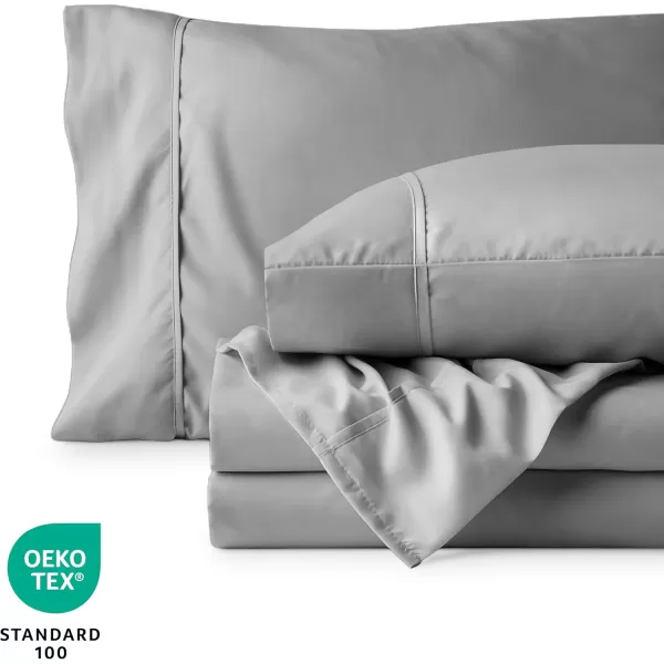 Bare Home Queen Sheet Set  22quot Deep Pockets  Luxury 1800 UltraSoft Microfiber Queen Bed Sheets  Double Brushed  Easy Fit  4 Piece Set  Bedding Sheets ampamp Pillowcases Queen Grey04  Light Grey