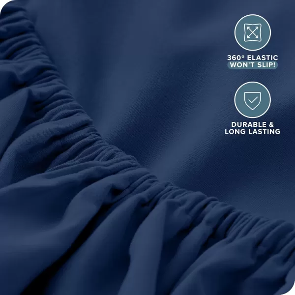 Bare Home Queen Sheet Set  22quot Deep Pockets  Luxury 1800 UltraSoft Microfiber Queen Bed Sheets  Double Brushed  Easy Fit  4 Piece Set  Bedding Sheets ampamp Pillowcases Queen Grey08  Dark Blue