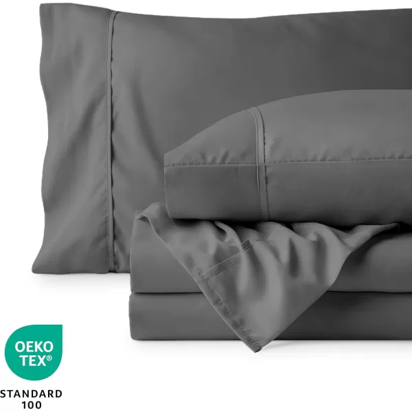Bare Home Queen Sheet Set  22quot Deep Pockets  Luxury 1800 UltraSoft Microfiber Queen Bed Sheets  Double Brushed  Easy Fit  4 Piece Set  Bedding Sheets ampamp Pillowcases Queen Grey03  Grey