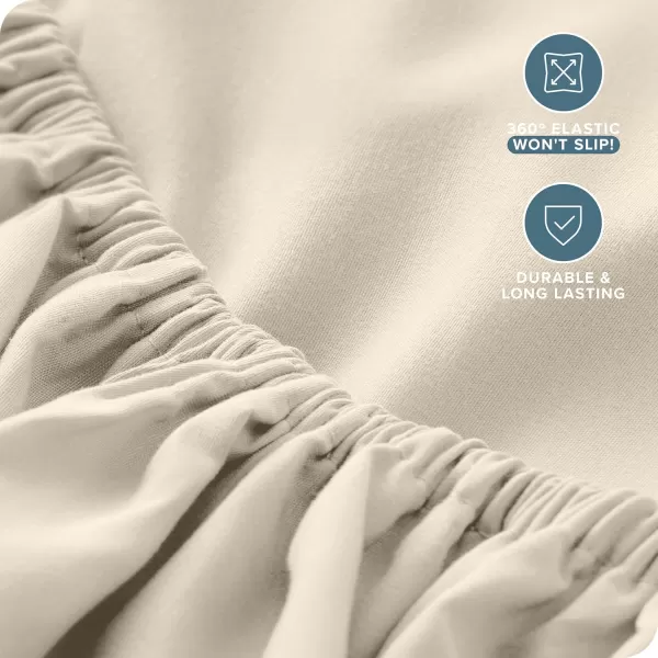 Bare Home Queen Sheet Set  22quot Deep Pockets  Luxury 1800 UltraSoft Microfiber Queen Bed Sheets  Double Brushed  Easy Fit  4 Piece Set  Bedding Sheets ampamp Pillowcases Queen Grey06  Sand