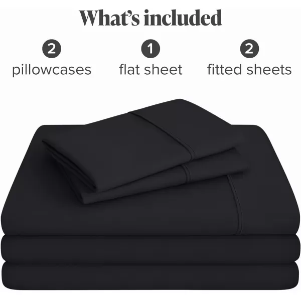 Bare Home Queen Sheet Set  22quot Deep Pockets  Luxury 1800 UltraSoft Microfiber Queen Bed Sheets  Double Brushed  Easy Fit  4 Piece Set  Bedding Sheets ampamp Pillowcases Queen Grey02  Black