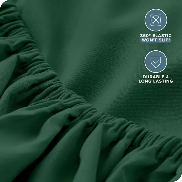Bare Home Queen Sheet Set  22quot Deep Pockets  Luxury 1800 UltraSoft Microfiber Queen Bed Sheets  Double Brushed  Easy Fit  4 Piece Set  Bedding Sheets ampamp Pillowcases Queen Grey10  Forest Green