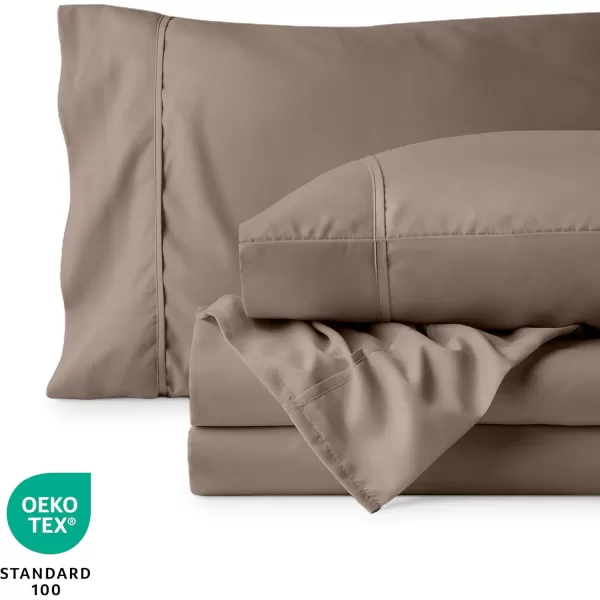 Bare Home Queen Sheet Set  22quot Deep Pockets  Luxury 1800 UltraSoft Microfiber Queen Bed Sheets  Double Brushed  Easy Fit  4 Piece Set  Bedding Sheets ampamp Pillowcases Queen Grey07  Taupe