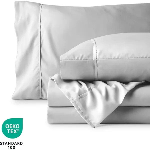 Bare Home Queen Sheet Set  22quot Deep Pockets  Luxury 1800 UltraSoft Microfiber Queen Bed Sheets  Double Brushed  Easy Fit  4 Piece Set  Bedding Sheets ampamp Pillowcases Queen Grey05  Cloud Grey