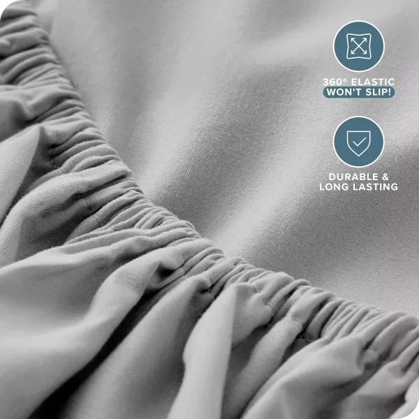 Bare Home Queen Sheet Set  22quot Deep Pockets  Luxury 1800 UltraSoft Microfiber Queen Bed Sheets  Double Brushed  Easy Fit  4 Piece Set  Bedding Sheets ampamp Pillowcases Queen Grey04  Light Grey