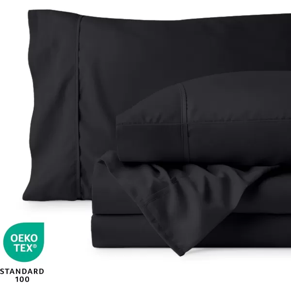 Bare Home Queen Sheet Set  22quot Deep Pockets  Luxury 1800 UltraSoft Microfiber Queen Bed Sheets  Double Brushed  Easy Fit  4 Piece Set  Bedding Sheets ampamp Pillowcases Queen Grey02  Black