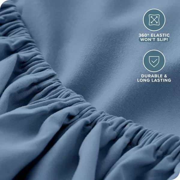 Bare Home Queen Sheet Set  22quot Deep Pockets  Luxury 1800 UltraSoft Microfiber Queen Bed Sheets  Double Brushed  Easy Fit  4 Piece Set  Bedding Sheets ampamp Pillowcases Queen Grey09  Coronet Blue