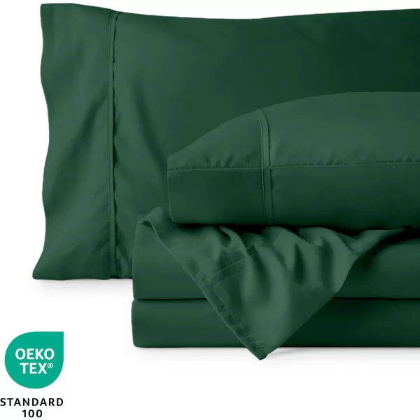 Bare Home Queen Sheet Set  22quot Deep Pockets  Luxury 1800 UltraSoft Microfiber Queen Bed Sheets  Double Brushed  Easy Fit  4 Piece Set  Bedding Sheets ampamp Pillowcases Queen Grey10  Forest Green