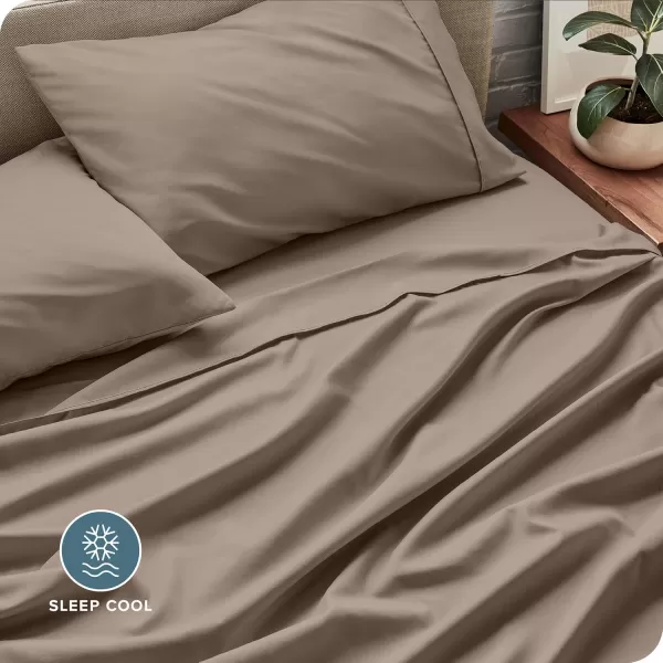 Bare Home Queen Sheet Set  22quot Deep Pockets  Luxury 1800 UltraSoft Microfiber Queen Bed Sheets  Double Brushed  Easy Fit  4 Piece Set  Bedding Sheets ampamp Pillowcases Queen Grey07  Taupe